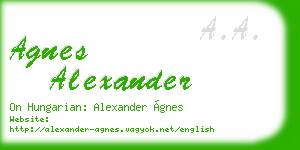 agnes alexander business card