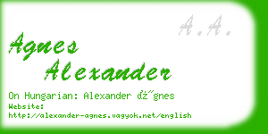 agnes alexander business card